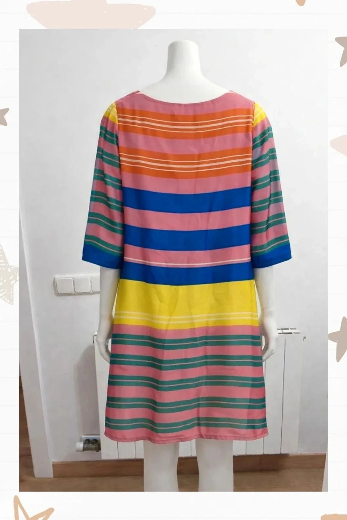 Vestido colorido 100% seda - Talla M – photo 2